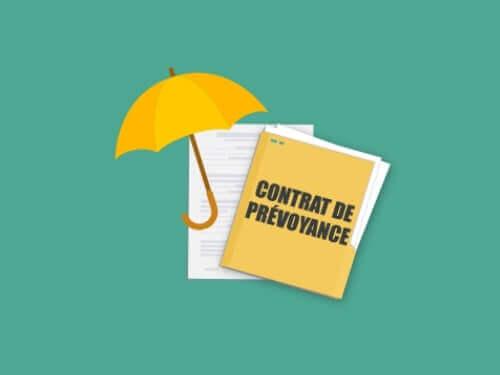 Design d'un contrat de prévoyance avec un parapluie indiquant la protection